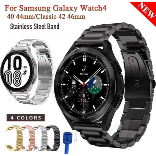 Metal Watchband Strap For Samsung Galaxy Watch4 Classic 46 42mm Smartwatch Sport Stainless Steel Bracelet Galaxy Watch 4 44 40mm