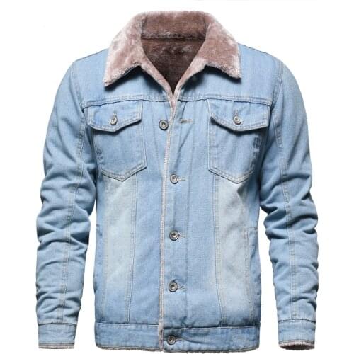 Vintage Motor Jeans Jacket Plus 2XL Mens 2021 Autumn Winter Men Classic Thick Warm Fleece Denim Jacket Coat Men Outwear Outfits