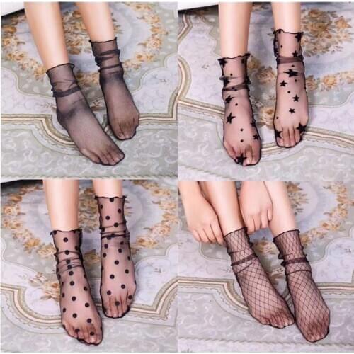 Invisible Boat Socks Silk Socks for Women Girls Low Cut Short Nylon Summer Transparent Socks Short Slippers Casual Fashion