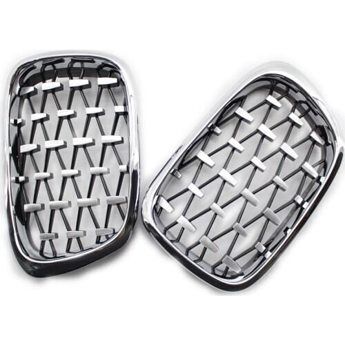 Pair Latest Style Front Kidney Chrome Grille Diamond Meteor for BMW E39 M5 99-03