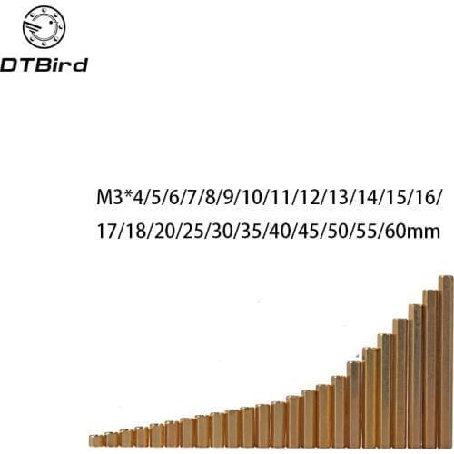 Hollow copper pillar M3 PCB mounting posts Hexagonal pillars M3 double pass M3*(4/5/6/7/8/9/10/11/12/13/14/15/16/17/18/20)