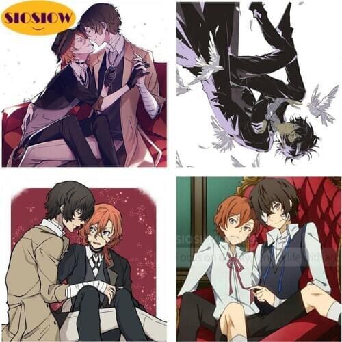 Home Decor Poster 5d Diy Diamond Embroidery Dazai & Chuuya Bungou Stray Dogs Diamond Painting Full Set Decoration Bedroom Gifts