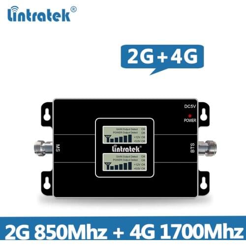 Lintratek CDMA 850MHz Repeater 4G 1700MHz Dual Band Signal Booster GSM 2G 3G 4G LTE Repetidor de sinal de celular 850 1700MHz