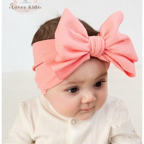 2020 Kid Baby Girl Toddler Cute Bow Headband Hairbands Newborn Accessories Sweet Headwear Head Wrap Solid Headdress