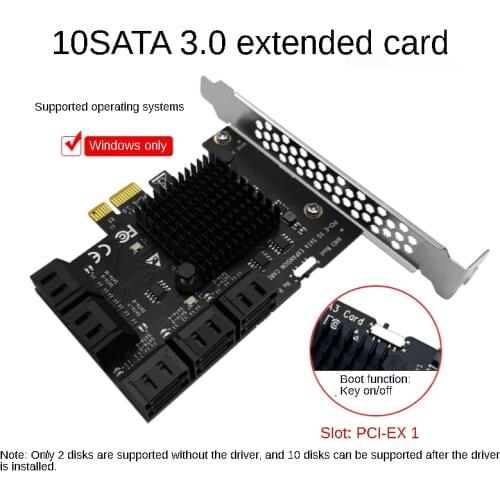 Chia Mining Riser 10 Port PCIE SATA Card PCI Express SATA Controller PCIE to SATA3 Expansion Card PCI E X4 SATA 3 6Gbps ASM1166