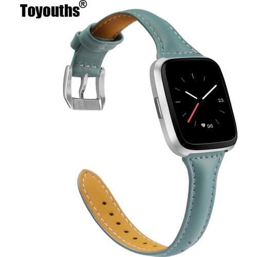 Silm Leather Strap Premium Bands Wristbands Replacement For Fitbit Versa Smart Watch Bracelet Band Strap Classic Accessories