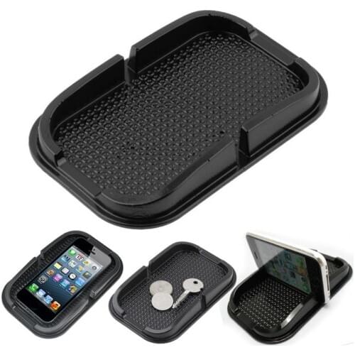 Universal Multifuction In Car Dashboard Non Slip Durable Grip Pad Smartphone GPS Holder Portable Black Silicone Mat