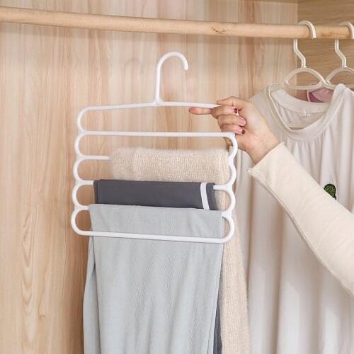 5 Layers Pants Hangers Holders Trousers Hanger Storage Rack Clothes Hanger for Closet Wardrobe Organizer Clothing Hangers