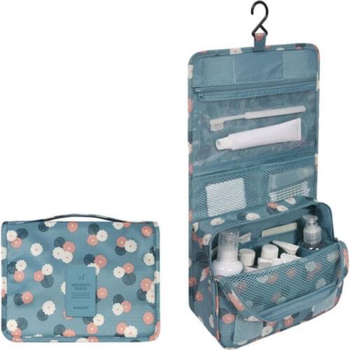 Waterproof Portable Polyester Travel Cosmetic Bag Neceser Hanging Wash Bag Neutral Make Up Bag Organizer Bathroom Wash Bag