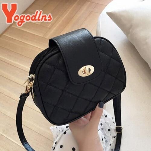 Yogodlns Fashion PU Leather Shoulder Bag Women Small Plaid Crossbody Bag Luxurious Black Saddle Bag Simple Handbag Designer Bags