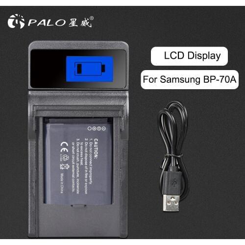 PALO Camera Battery Charger With LCD Display For Samsung BP-70A bp-70a bp70a BP70a PL120 PL121 PL170 PL171 PL200 ST76