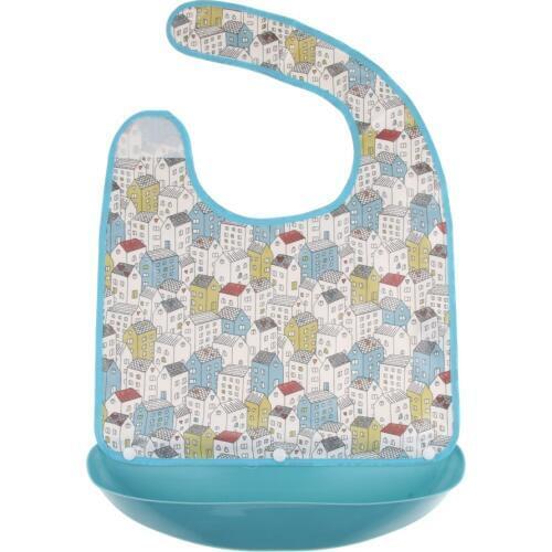 2 Pieces Elderly Disability Patients Eating Clothing Protector Bib Apron Waterproof, Cute Pattern, M