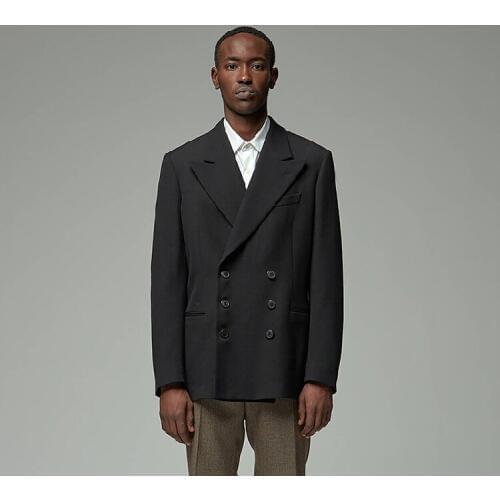 S-7XL!!2019 Mens suit casual style double breasted lapel loose classic