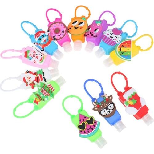 1pcs 30ml Cute Colourful Cartoon Silicone Bath Shower Hand Sanitizer Bottle Holder Split Bottles Skin Care Tool Random Pattern