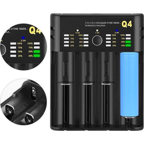 18650 Battery Charger for 1.2V 3.7V 3.2V 18650 26650 21700 18350 AA AAA lithium NiMH battery smart charger 5V 2A plug