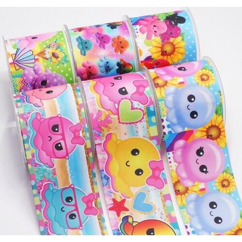 3 Inch 75 mm Cartoon Printed Grosgrain Ribbons For Hair Bows Craft Suppliers 54079