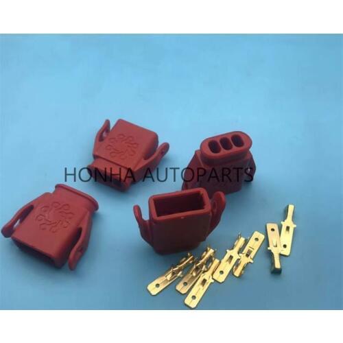 Free shipping 16/50/100 pcs tyco 3 pin unsealed wire harness connector with relevant terminals