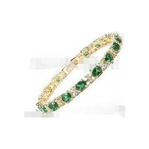 Free shipping super beautiful filled green stone bracelet