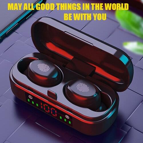 Bluetooth 5.0 Cordless Earphones Auto Pairing Noise Cancelling IP67 Waterproof Sports Headphones Sweatproof Gaming Headset