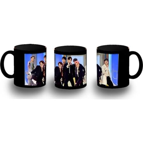 MERCHANDMANIA Cup completely black MUSIC AWARDS BTS Group KPOP original coffee breakfast cocktail