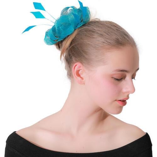 Turquoise Small Cute Bowknot Fedora Sinamay Fascinator Church Hat Bridal Headpiece For Wedding Kentucky Derby Ascot Races XMF179