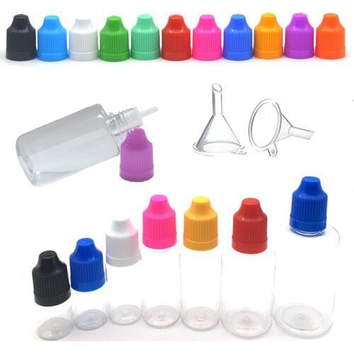 50pcs Clear 3ml 5ml 10ml 15ml 20ml 30ml 50ml Plastic Empty Dropper Liquid Eye Clear Water Bottle Long Tip with Childproof Cap