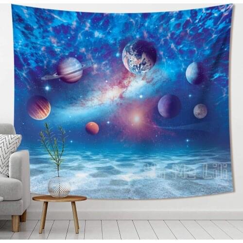 Tapestry Galaxy Beach Sea Landscape Scenery Hawaii Nature Mens Polyester For Bedroom