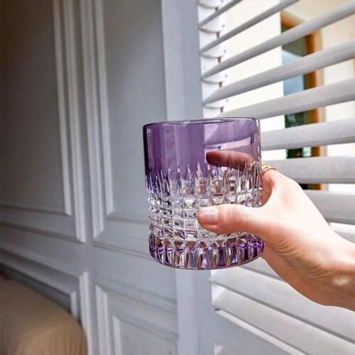 Crystal Purple Color Coffee Glass Cup Tea Cups Juice Milk Glasses Coffee Mug heat-Resistant Glass Glass Cup High Borosilicate