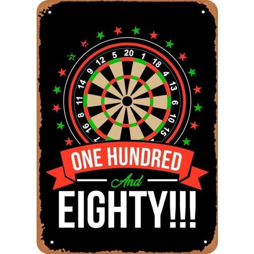 Gamer Room Teen Room Decoration Darts Decoration for Home Bar Pinballs Billiards Industrial Decor Metal Plates Metal Wall Art