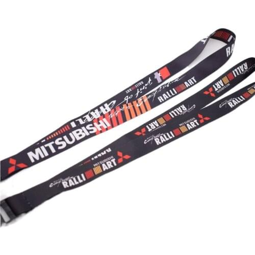 JDM Style RALLIART Auto Racing Key Lanyard Mobile Phone ID Card Hanging Strap Lanyards for Mitsubishi Fans Keyring
