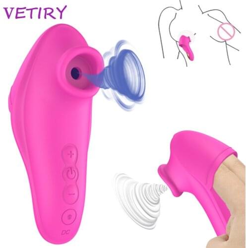 Powerful Clit Sucker Vibrator Finger Vibrating Nipple Sucking Blowjob Clitoris Stimulator Erotic Sex Toys for Women Masturbator