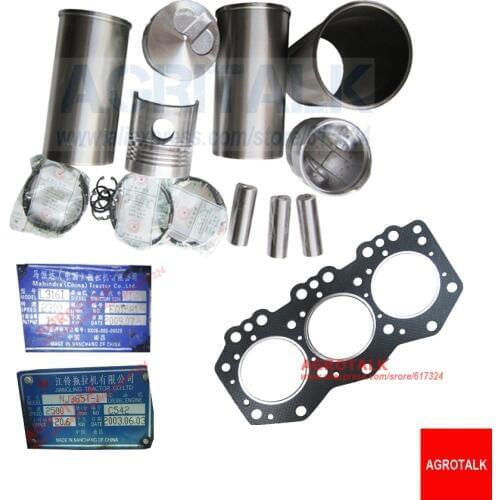 Set of pistons, piston rings, piston pins, liners for Fengshou Lenar 254 / 274 tractor with NJ385, or MFS254 tractor NJ385