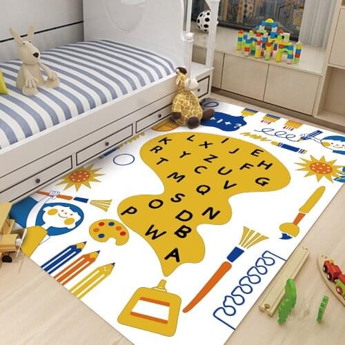 Non-Slip Crawling Mat Home Decoration Carpet Flannel Carpet English Color Alphabet GameCarpet Childrens Learning Mats Play