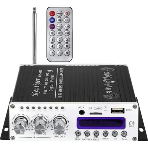 NEW-Kentiger V10 Amplifier Bluetooth Hi-Fi Class-Ab Stereo Super Bass o Power Amplifiers Car Senior Shielding Built-In Circu