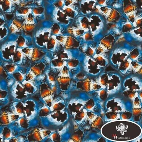 New Arrial Blue Skull Aqua Print Film Hydrographic Film Water Transfer Printing Film HFD124 Width 0.5M