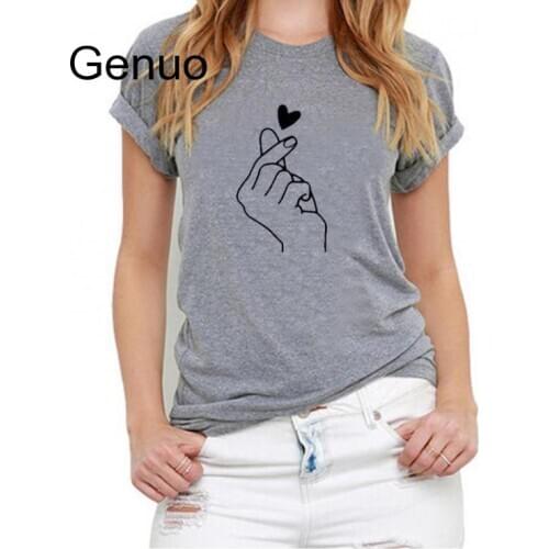 New Arrival Women T Shirt Graphic Love Hand Funny Summer Tops Plus Size Tee Shirt Femme Hipster Clothes Streetwear Tshirt Brand