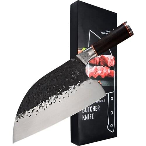 7.5 inch Chef Knife 5Cr15 Stainless Steel Butcher Knife Hammer Blade Meat Vegetable Cleaver Kitchen Chopping Knives