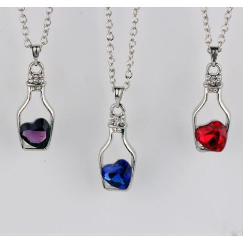 Crystal Wishing Bottle Pendant Necklace Women Romantic Fashion Classic Rhinestones ladies girl Holiday Beach Statement Jewelry