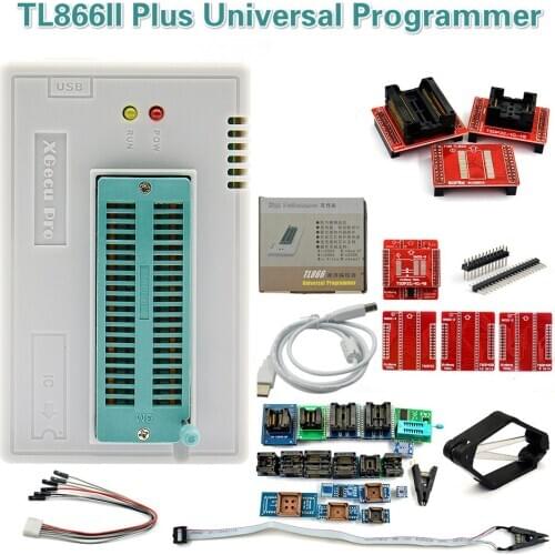 Newest Original V9.16 TL866II Plus Universal Programmer+Full Adapters+SOP8 IC Clip High speed Flash EPROM Programmer