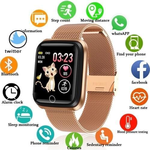 LIGE Smart Watch Women Sports Smart Bracelet IP67 Waterproof Watch Pedometer Heart Rate Monitor LED color screen for Android ios