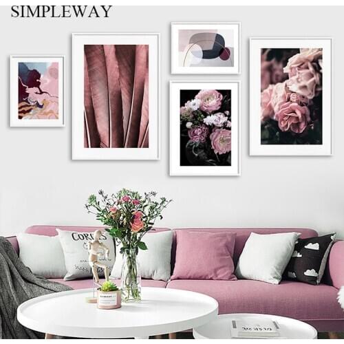 Modern Abstract Canvas Painting Flower Feather Nordic Poster Wall Art Print Artwork Decorative Picture Living Room Decoration