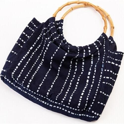 Womens handbags female designer handmade one-shoulder handbag bamboo ring bag batik Chinese ethnic style travel handbag