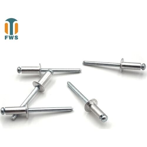 50 PCS DIN EN ISO 15979 GB /T 12618.2 Aluminum M4 6-12mm Open End Blind Rivets With Protruding Head For Furniture Car