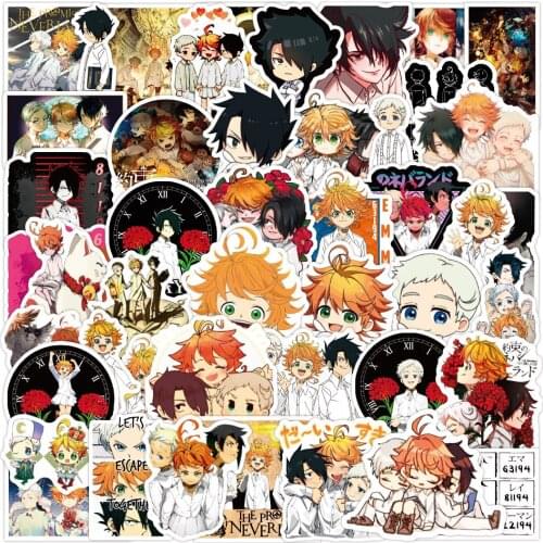 10/50pcs Japanese Anime The Promised Neverland Stickers for Notebook Motorcycle Skateboard Computer Phone Cartoon Toy Sticker