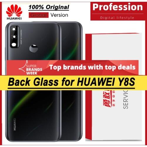 100% Original for Huawei Y8S Back Battery Cover Housing Door Panel Case Battery Cover with Camera Lens
