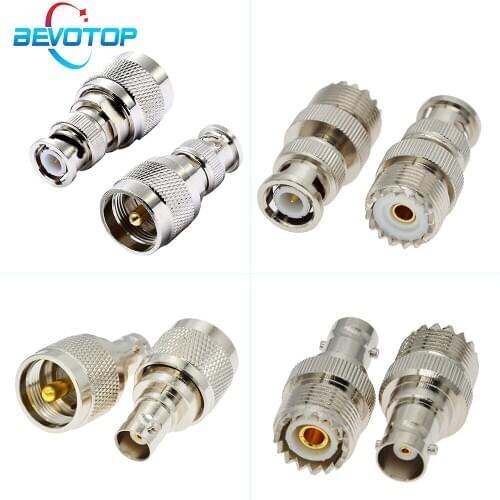 2pcs RF coaxial coax adapter BNC male female to UHF male female PL259 SO239 Connector 4 Types