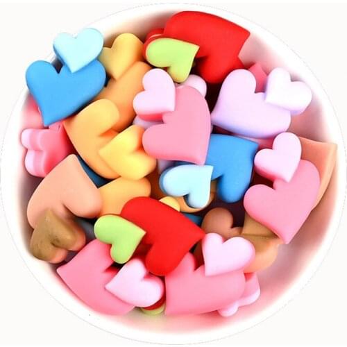 20pcs Double Hearts Flat Back For Girls Hair jewelry Mix Creative Resin Charms Phone Stick Keychain Necklace Pendant DIY 24*31mm
