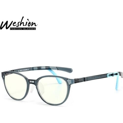 2021 New Kids Anti-blue Light Glasses Adjustable Durable Soft TR90 Frame UV400 Round Computer Reading Glasses With Ear Holder