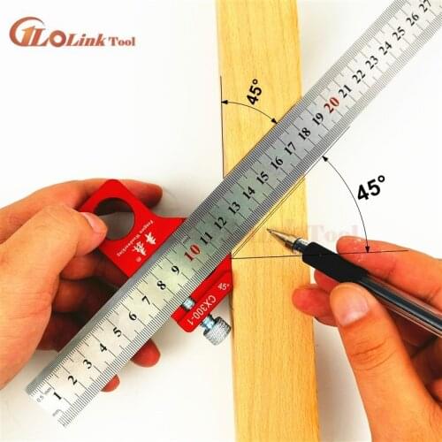 45Degrees 90Degrees Woodworking Scriber Scale Marking Gauge Aluminum alloy Woodworking Drawing Tool Scribe Mark Carpenter Tools