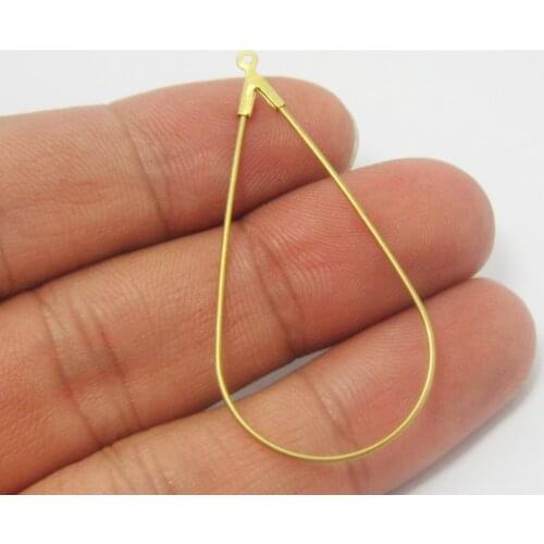 Brass pendant 46x22mm Raw brass drop earrings charms -50pcs R578
